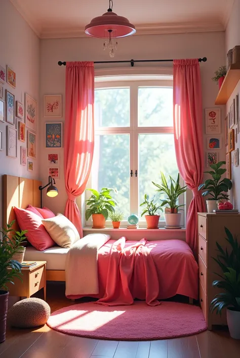 Design a girl teenager bedroom not that much pink