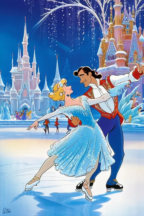 Ice Dance, Dance on Ice, by Don Bluth.
best quality, masterpiece, intricate details, ultra-detailed