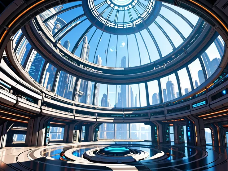 sci fi metropolis inside a dome