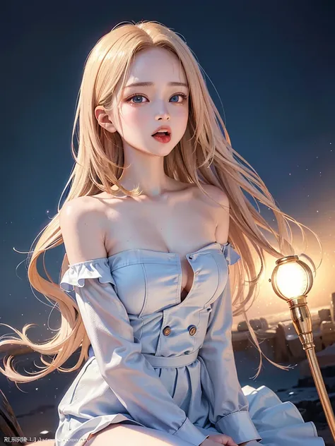 (masterpiece, highest quality, highest quality, Official Art, Beautiful and aesthetic:1.2、Cinematic lighting、Key light at 45 degrees from the front,Orange fill light、Soft blue backlight、Strong shadows), Accurate human body、Detailed people、Correct five-fing...