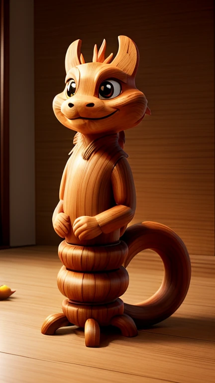 Create a wooden art symbolizing a chinese new year of wood snake with the year "2025"