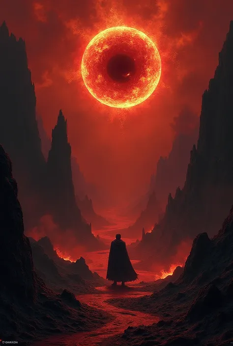 The Lord of the Rings Mordor red background the eye of Sauron
