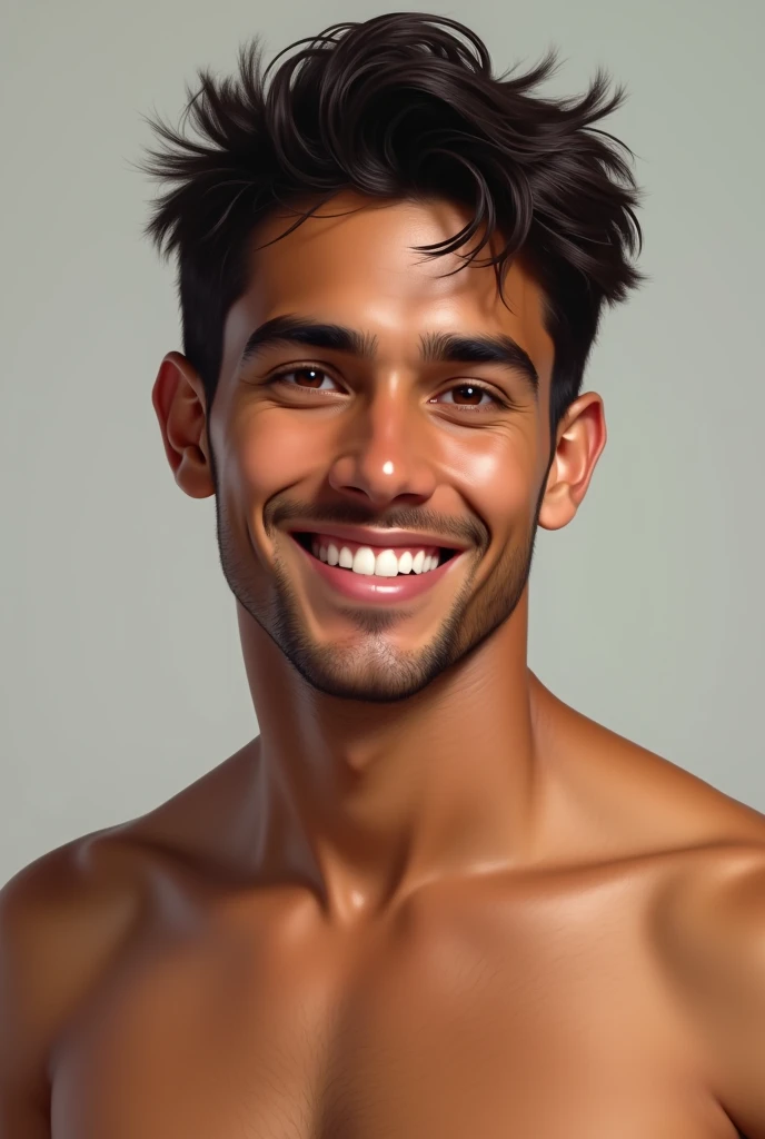 Create a realistic image of a 24-year-old Brazilian man for me to use to serve my clients on WhatsApp 