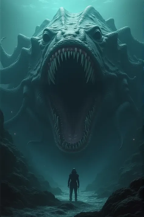 Create a gigantic scary monster at the bottom of the ocean