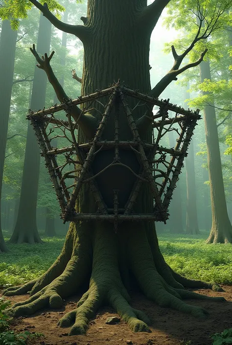 5.	 Nova created a perfect geometric structure with fallen branches, That stabilized the trunk of the big tree