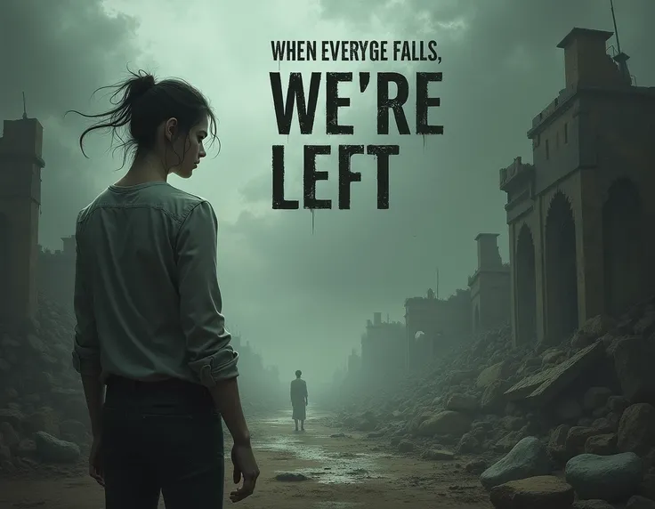 Take the one just above and enlarge the letter and add " When everything falls , Were left ."