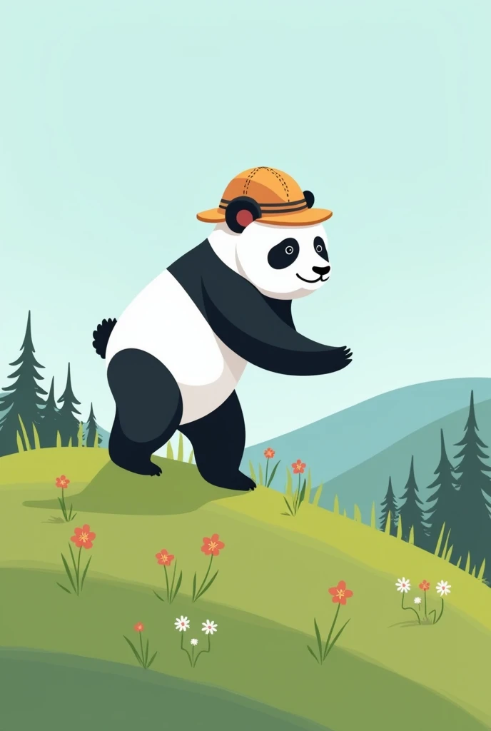 Create a backpack panda ,  climbing hat hill in Carolina-MA like a logo