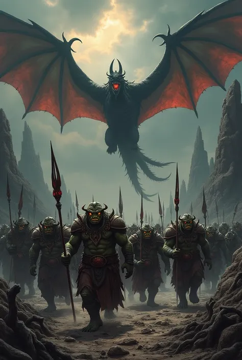 Create thousands of creepy walking orcs with spears in your hands and a flying dragon