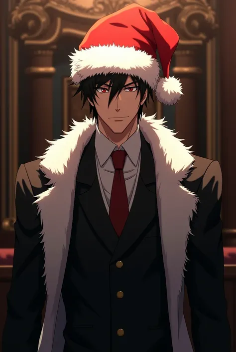 Aizen wear a noel hat