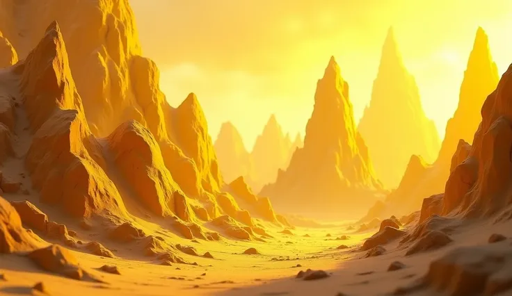 Animated yellow rocky mountain background with soil
