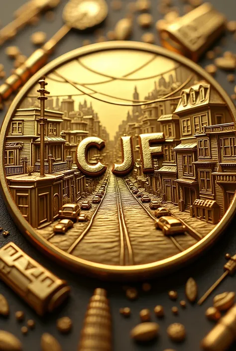  A real gold coin that has an image of the Compton neighborhood of Grove Street carved, And in the center say CJC 