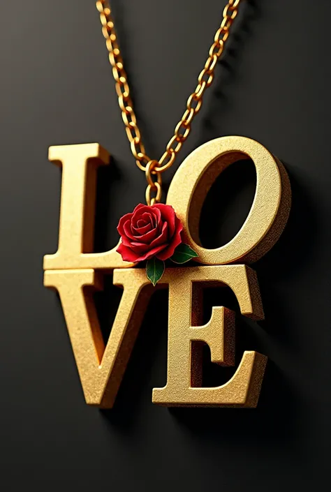 ELM jewelry large gold letters 
In excellent quality steel and a beautiful small red rose 