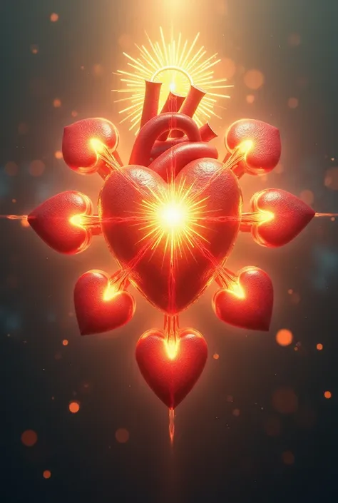 7 hearts that form a Sacred Heart of Jesus
