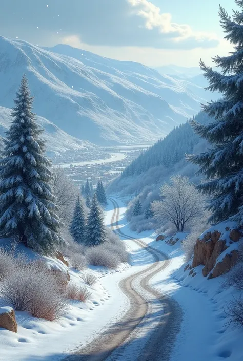 The road that leads to Bethlehem ,
 goes down to the valley that the snow covered.