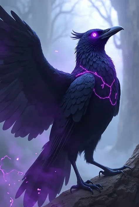 Crow with purple powers