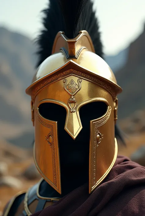 A Spartan helmet mask