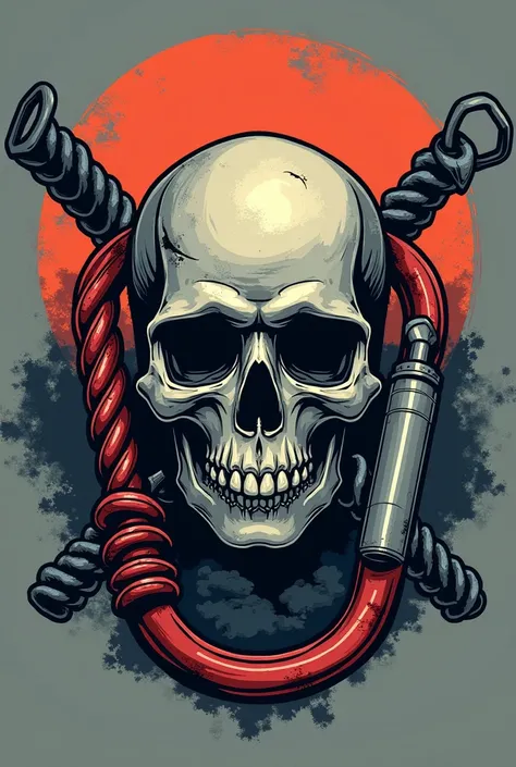  Rescue logo , strings , carabiner  , skull , stairs , knife , alas