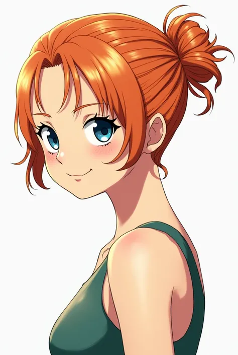 Nami from one piece has undercut and tied her short hair on top