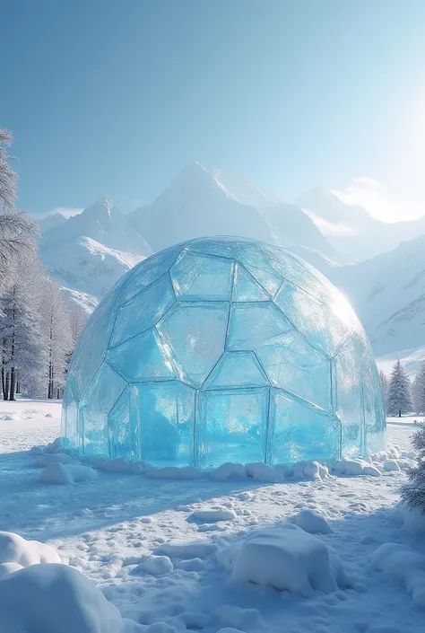 Transparent ice dome