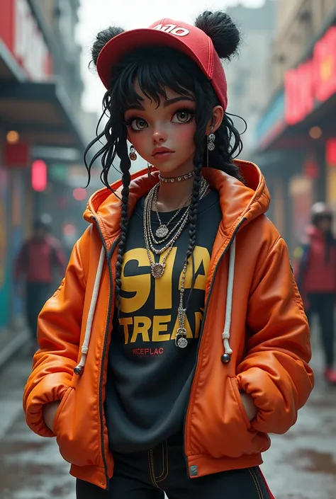 3D girl with hip hop clothes 