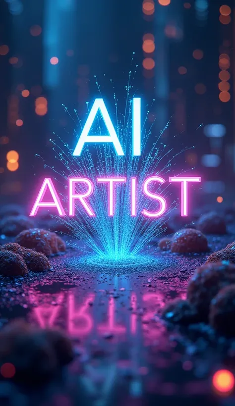  Create a visually impressive banner for Instagram ,  with a futuristic and artistic theme ,  aligned with the content generated by artificial intelligence .  The banner must include the text  "AI artist "  in a modern and elegant fountain , with the subti...