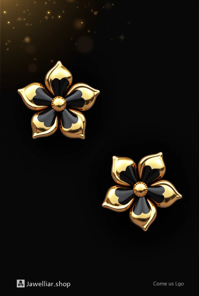 Ad Image Script for Black Flower Gold Earrings
[Background]
Elegant and Bold:
Use a deep, dark background—think black, dark navy, or rich charcoal. This will make the gold earrings stand out.
Add a subtle light effect or gold shimmer around the earrings to...