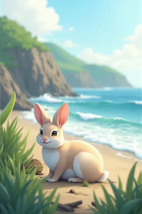 Near by the sea the rabbit is live 
