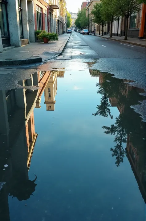 Capture reflections in puddles, windows, or mirrors. You can create unique compositions by using the reflected scene as a frame or a complementary element.