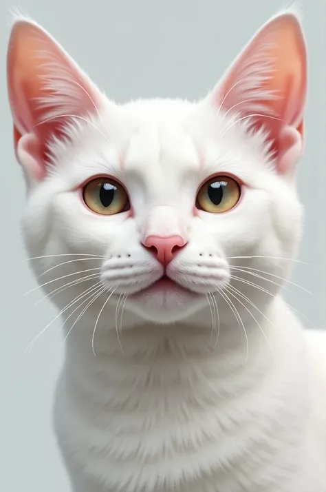 The face of a real white cat. 