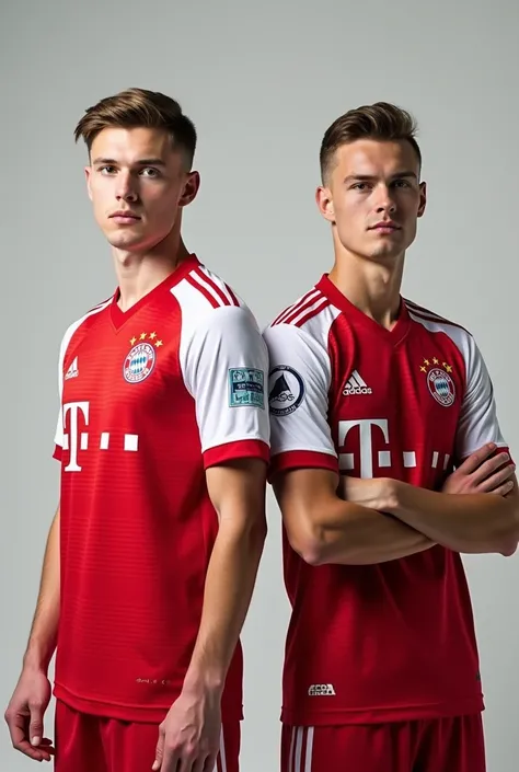 Photo of Kai Havertz and Julian Brandt wearing a Bayern Munich shirt