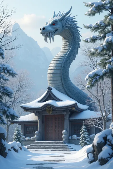 Winter Shrine、Serpent statue