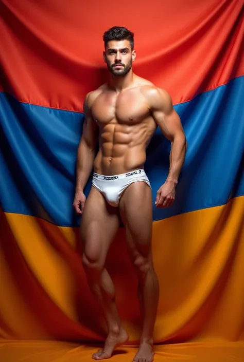  Picture of a fullbody man,  full body , Be young and sexy , It is important that your feet come out and you are standing. That you were born and raised in Armenia and that you are the most handsome in your country . You must wear a brief swimsuit  .  It i...