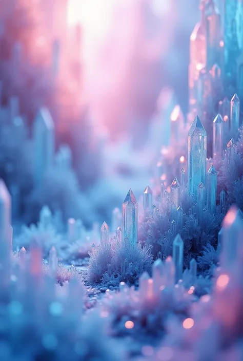 blurred beautiful background in the form of blue pink crystals