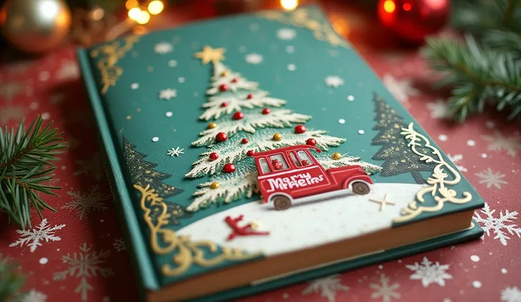 Make a Christmas-themed book cover