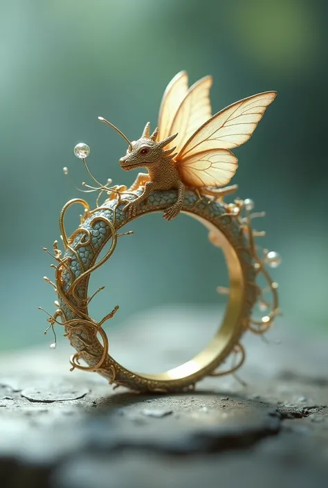 Minimal dragon and butterfly theme ring model make like but make butterfly mini and soft