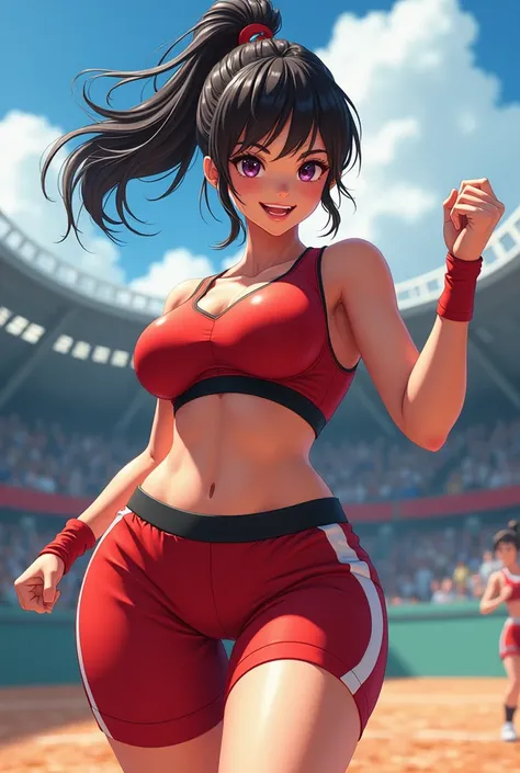  From athletic and cute anime with giant breasts and athletic uniform 