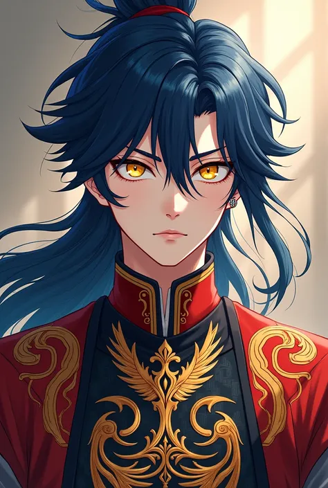 Tomioka, one of the knights from the Dragon Kings Realm, Tomioka has dark blue hair, his eyes are yellow and his clothes are like Phoenix dragons.