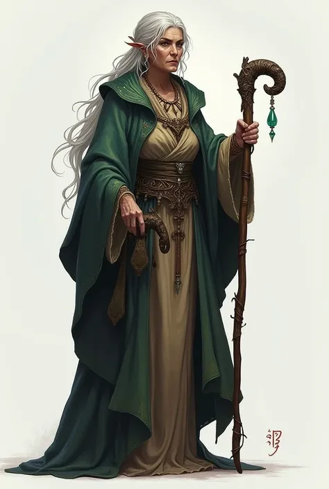 I want a fantasy character named Darlis  " The Wise One "
Role:  Sorceress and Counselor
Description :  Darlis is an elderly woman ,  with white hair and gray eyes who have their eyes lost in the currents of magic.  Her clothes are made of simple fabrics ,...