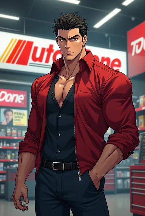 Autozone as a  hot male anime character