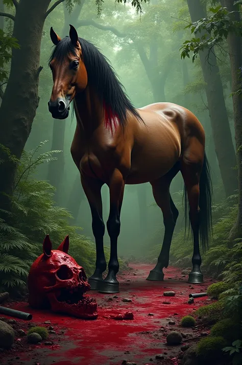 Horse: Thirds of Flanders, blood, decapitated Indian jungle