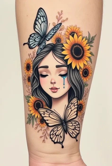 

1. location:

The tattoo will be placed on the wrist and will extend to the forearm, with the butterfly on the hand and the flowers and the second butterfly more towards the middle, creating a smooth transition between the wrist and the arm.


2. butterf...