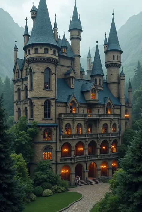  A building at Hogwarts , where there are classrooms ,  library and a meeting room.