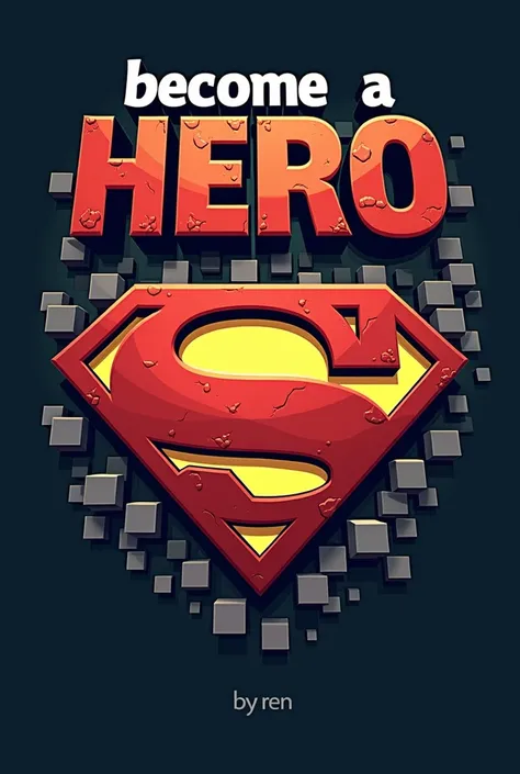 super hero minecraft logo with Become A Hero written above and By Ren written below

