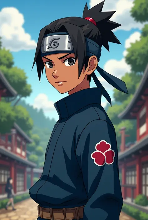 Naruto Character, Genin Uniform, Konoha Headband, Hyuuga Clan, brown skin color