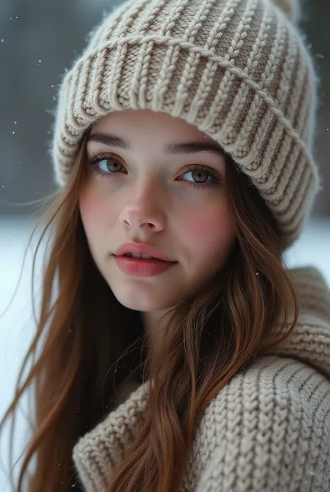 Sexy girl with knitted hat 