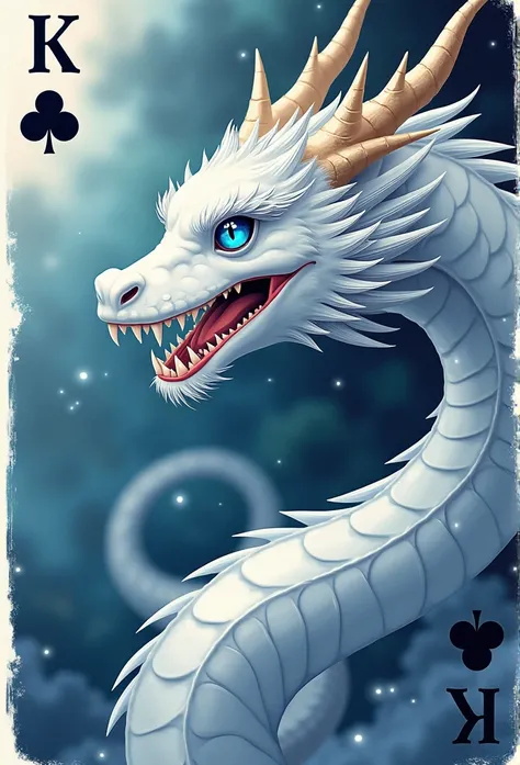 dragon theme playing card boarder. white dragon, blue eyes