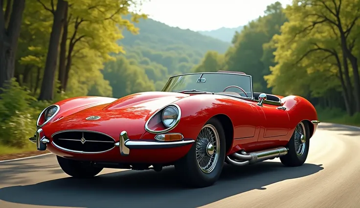 Classic red American style sports car 