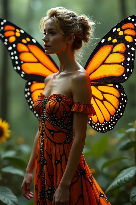 Create me a womens costume about the monarch butterfly 
