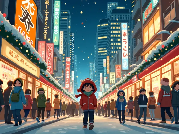  animated, Tokyo City, Christmas