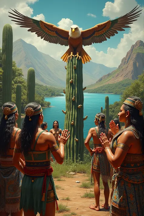 The navel of the Moon ,  Mexico and the Mexica when they found an eagle standing on a cactus devouring a snake 